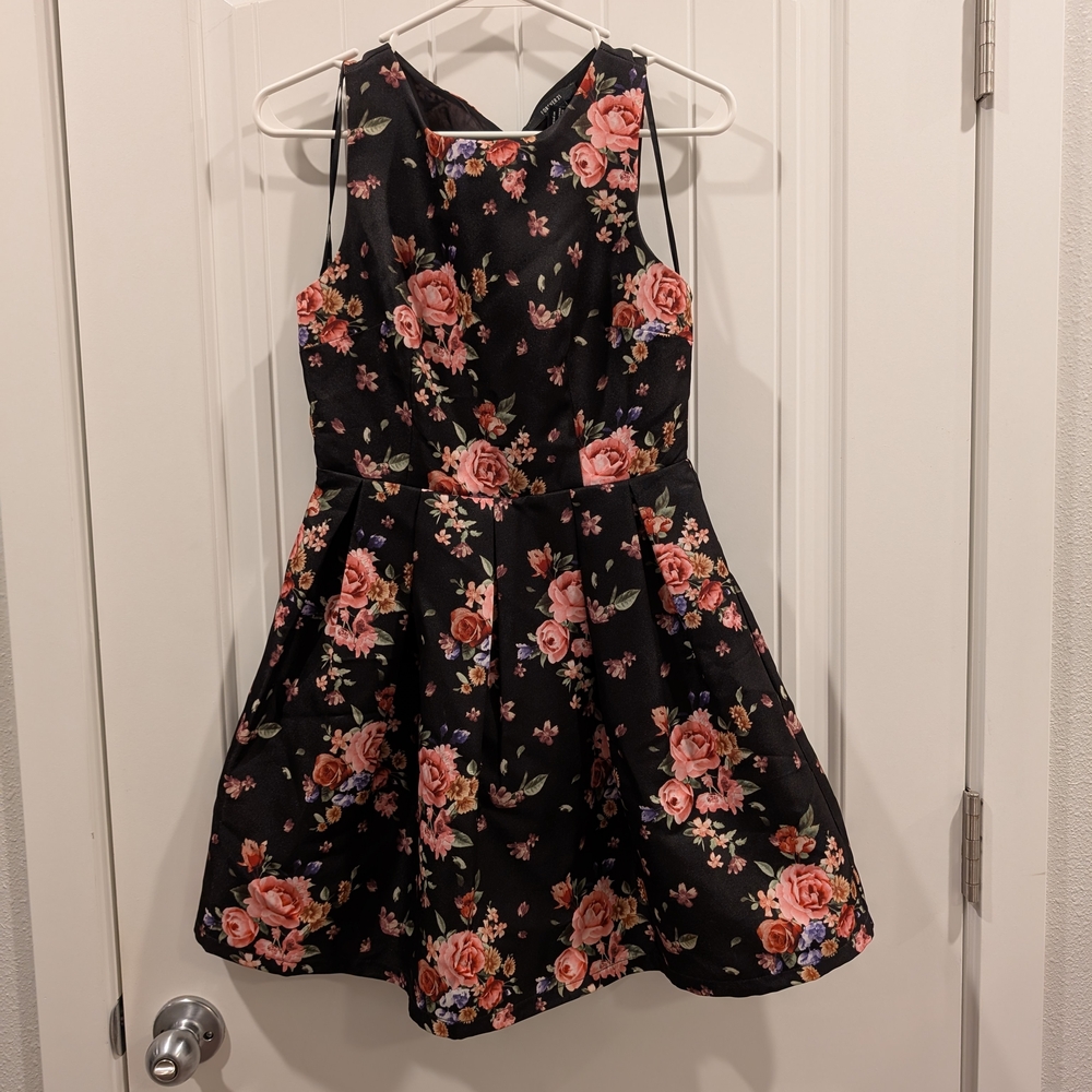 3 For $24 Floral Black Dress